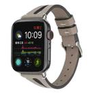 Simple V-shaped Leather Watch Band for Apple Watch Series 7 45mm / 6 & SE & 5 & 4 44mm / 3 & 2 & 1 42mm(Grey) - 1