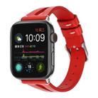 Simple V-shaped Leather Watch Band for Apple Watch Ultra 49mm&Watch Ultra 2 49mm / Series 10 46mm / 9&8&7 45mm / SE 3&SE 2&6&SE&5&4 44mm / 3&2&1 42mm(Red) - 1