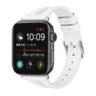 Simple V-shaped Leather Watch Band for Apple Watch Series 7 41mm / 6 & SE & 5 & 4 40mm / 3 & 2 & 1 38mm(White) - 1