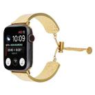 Simple 316 Stainless Steel Embossed Bracelet Watch Band for Apple Watch Series 7 45mm / 6 & SE & 5 & 4 44mm / 3 & 2 & 1 42mm(Gold) - 1