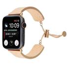 Simple 316 Stainless Steel Embossed Bracelet Watch Band for Apple Watch Series 7 45mm / 6 & SE & 5 & 4 44mm / 3 & 2 & 1 42mm(Rose Gold) - 1