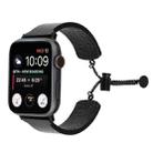Simple 316 Stainless Steel Embossed Bracelet Watch Band for Apple Watch Series 7 41mm / 6 & SE & 5 & 4 40mm / 3 & 2 & 1 38mm(Black) - 1