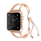 Letter V Shape Bracelet Metal Wrist Watch Band with Stainless Steel Buckle for Apple Watch Series 8&7 41mm / SE 2&6&SE&5&4 40mm / 3&2&1 38mm(Rose Gold) - 1