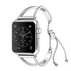 Letter V Shape Bracelet Metal Wrist Watch Band with Stainless Steel Buckle for Apple Watch Series 8&7 41mm / SE 2&6&SE&5&4 40mm / 3&2&1 38mm(Silver) - 1