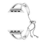 Letter V Shape Bracelet Metal Wrist Watch Band with Stainless Steel Buckle for Apple Watch Ultra 49mm / Series 8&7 45mm / SE 2&6&SE&5&4 44mm / 3&2&1 42mm(Silver) - 3