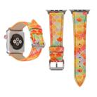 Fish Scale Glitter Genuine Leather Wrist Watch Band with Stainless Steel Buckle for Apple Watch Series 3 & 2 & 1 42mm(Orange) - 1
