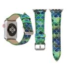 Fish Scale Glitter Genuine Leather Wrist Watch Band with Stainless Steel Buckle for Apple Watch Series 3 & 2 & 1 42mm(Green) - 1