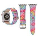 Fish Scale Glitter Genuine Leather Wrist Watch Band with Stainless Steel Buckle for Apple Watch Series 3 & 2 & 1 42mm(Blue) - 1