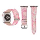 Fish Scale Glitter Genuine Leather Wrist Watch Band with Stainless Steel Buckle for Apple Watch Series 3 & 2 & 1 38mm(Pink) - 1