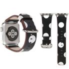 For Apple Watch Series 3 & 2 & 1 38mm Black Background White Dot Pattern PU Leather Wrist Watch Band - 1