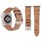 For Apple Watch Series 3 & 2 & 1 38mm New Style Wodden Texture Genuine Leather Wrist Watch Band - 1