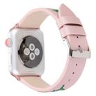 Embroidered Genuine Leather Wrist Watch Band with Stainless Steel Buckle for Apple Watch Series 3 & 2 & 1 38mm(Pink) - 4