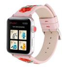 Embroidered Genuine Leather Wrist Watch Band with Stainless Steel Buckle for Apple Watch Series 3 & 2 & 1 38mm(Pink) - 5