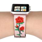 Embroidered Genuine Leather Wrist Watch Band with Stainless Steel Buckle for Apple Watch Series 3 & 2 & 1 38mm(Pink) - 6