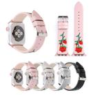 Embroidered Genuine Leather Wrist Watch Band with Stainless Steel Buckle for Apple Watch Series 3 & 2 & 1 38mm(Pink) - 7