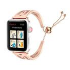 Double C-shaped Bracelet Stainless Steel Watch Band for Apple Watch Series 3 & 2 & 1 42mm(Rose Gold) - 1