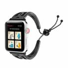 Love Heart Shaped Bracelet Stainless Steel Watch Band for Apple Watch Series 3 & 2 & 1 42mm(Black) - 1