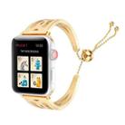 Love Heart Shaped Bracelet Stainless Steel Watch Band for Apple Watch Series 3 & 2 & 1 42mm(Gold) - 1