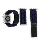 Magic Paste Genuine Leather Umbrella Rope Nylon Wrist Watch Band with and Stainless Steel Buckle for Apple Watch Series 9&8&7 41mm / SE 3&SE 2&6&SE&5&4 40mm / 3&2&1 38mm(Dark Blue) - 1