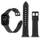 Solid Color TPU + Stainless Steel Watch Band for Apple Watch Series 7 45mm / 6 & SE & 5 & 4 44mm / 3 & 2 & 1 42mm(Black) - 1