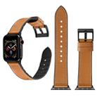 Solid Color TPU + Stainless Steel Watch Band for Apple Watch Series 7 41mm / 6 & SE & 5 & 4 40mm / 3 & 2 & 1 38mm(Brown) - 1