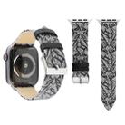 Thorns Printing Genuine Leather Watch Band for Apple Watch Series 8&7 41mm / SE 2&6&SE&5&4 40mm / 3&2&1 38mm(Black Grey) - 1