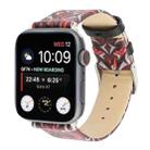 Thorns Printing Genuine Leather Watch Band for Apple Watch Series 7 41mm / 6 & SE & 5 & 4 40mm / 3 & 2 & 1 38mm(Red) - 2