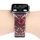 Thorns Printing Genuine Leather Watch Band for Apple Watch Series 7 41mm / 6 & SE & 5 & 4 40mm / 3 & 2 & 1 38mm(Red) - 6
