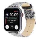 Thorns Printing Genuine Leather Watch Band for Apple Watch Series 3 & 2 & 1 38mm(Black Grey) - 2