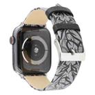 Thorns Printing Genuine Leather Watch Band for Apple Watch Series 3 & 2 & 1 38mm(Black Grey) - 3