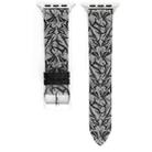 Thorns Printing Genuine Leather Watch Band for Apple Watch Series 3 & 2 & 1 38mm(Black Grey) - 5