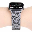 Thorns Printing Genuine Leather Watch Band for Apple Watch Series 3 & 2 & 1 38mm(Black Grey) - 6