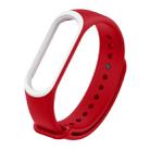 Colorful Silicone Watch Band for Xiaomi Mi Band 3 & 4 (Red+White) - 1