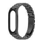 Mijobs Stainless Steel Metal Watch Band for Xiaomi Mi Band 3 & 4 & 5 & 6(Black) - 1