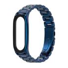 Mijobs Stainless Steel Metal Watch Band for Xiaomi Mi Band 3 & 4 & 5 & 6(Blue) - 1