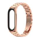 Mijobs Stainless Steel Metal Watch Band for Xiaomi Mi Band 3 & 4 & 5 & 6(Rose Gold) - 1