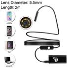1.0MP HD Camera 30m Wireless Distance Metal WiFi Box Waterproof IPX67 Endoscope Snake Tube Inspection Camera with 6 LED for Android & iOS, Length: 2m, Lens Diameter: 5.5mm(Black) - 1