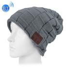 Square Textured Knitted Bluetooth Headset Warm Winter Beanie Hat with Mic for Boy & Girl & Adults (Dark Grey) - 1