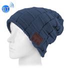 Square Textured Knitted Bluetooth Headset Warm Winter Beanie Hat with Mic for Boy & Girl & Adults(Dark Blue) - 1