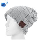 Square Textured Knitted Bluetooth Headset Warm Winter Beanie Hat with Mic for Boy & Girl & Adults(Grey) - 1