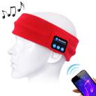 Knitted Bluetooth Headsfree Sport Music Headband with Mic for iPhone / Samsung and Other Bluetooth Devices(Red) - 1