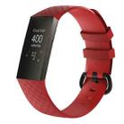 Diamond Pattern Silicone Watch Band for Fitbit Charge 3, Size: 210x18mm(Red) - 1