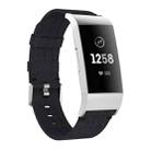 Woven Vanvas Nylon Watch Band for Fitbit Charge 3(Black) - 1