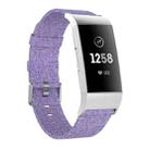 Woven Vanvas Nylon Watch Band for Fitbit Charge 3(Light Purple) - 1