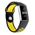 Two-color Round Hole Silicone Watch Band for Fitbit Charge 3, Watch Band Size:130-195mm(Yellow) - 1