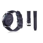 Carbon Fiber Texture Top-grain Leather Watch Band for Samsung Gear S3 22mm(Black) - 1