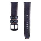 Carbon Fiber Texture Top-grain Leather Watch Band for Samsung Gear S3 22mm(Orange) - 2