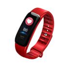 C1S 0.96 inches IPS Color Screen Smart Bracelet IP67 Waterproof, Support Call Reminder /Heart Rate Monitoring /Blood Pressure Monitoring /Sleep Monitoring /Sedentary Reminder / Remote Control (Red) - 1