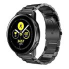 3-Beads Slingshot Buckle Solid Stainless Steel Watch Band for Galaxy Watch Active 20mm(Black) - 1