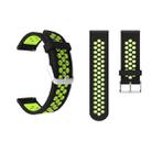 Metal Buckle Two-color Round Hole Silicone Watch Band for Galaxy Watch Active 20mm (Black + Green) - 1